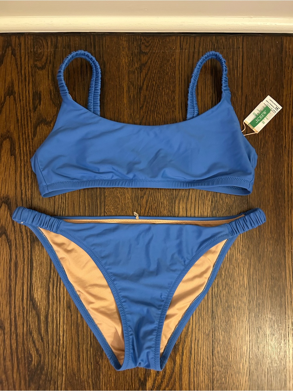 J. Crew Blue Scoop Bralette Bikini Set